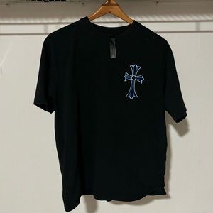 Super Rare Limited Released Chrome Hearts Blue Crosses Tee Sz S fits M-L